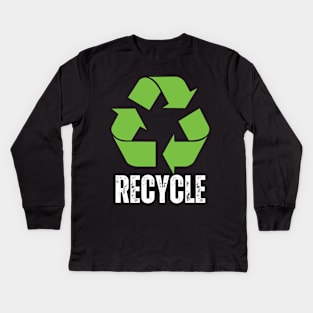 Recycle - Recycling - Recycle Symbol - Reduce Reuse Recycle Earth day Kids Long Sleeve T-Shirt